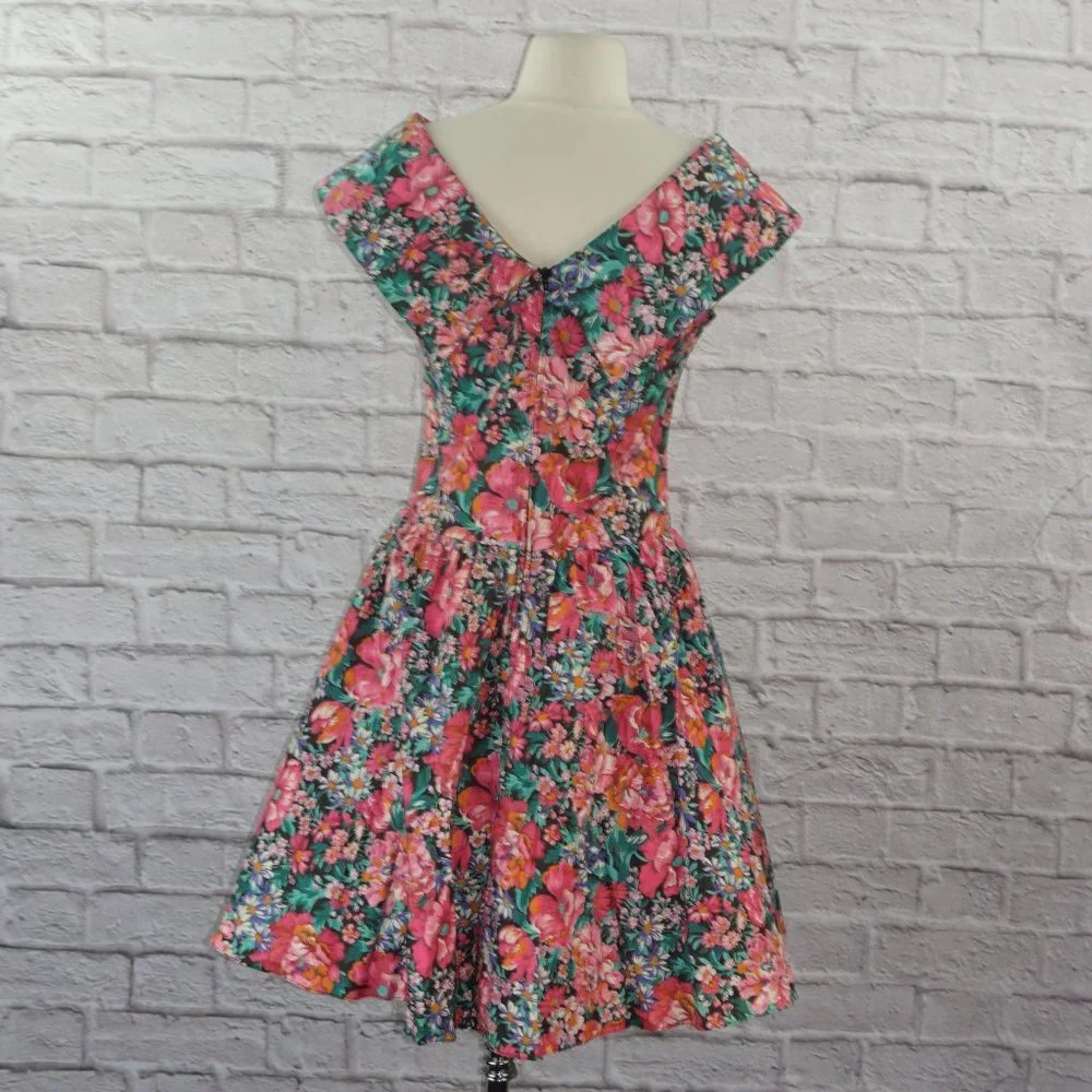 Vintage 80s Floral Dress - Picture 4 of 8
